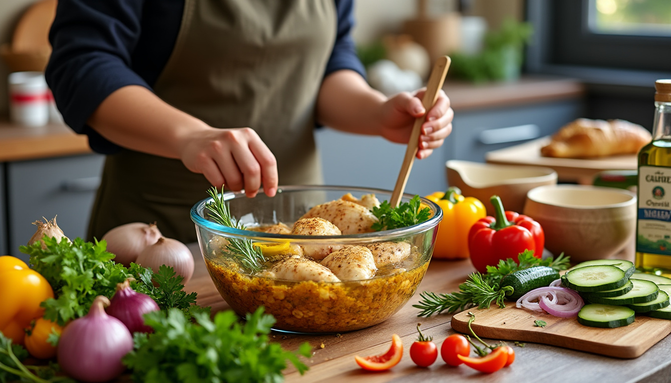 découvrez nos astuces simples et savoureuses pour mariner votre poulet en vue de grillades halal. apprenez à sublimer la viande avec des marinades délicieuses qui lui apporteront un goût inoubliable. idéal pour vos barbecues, cette recette va enchanter vos convives !
