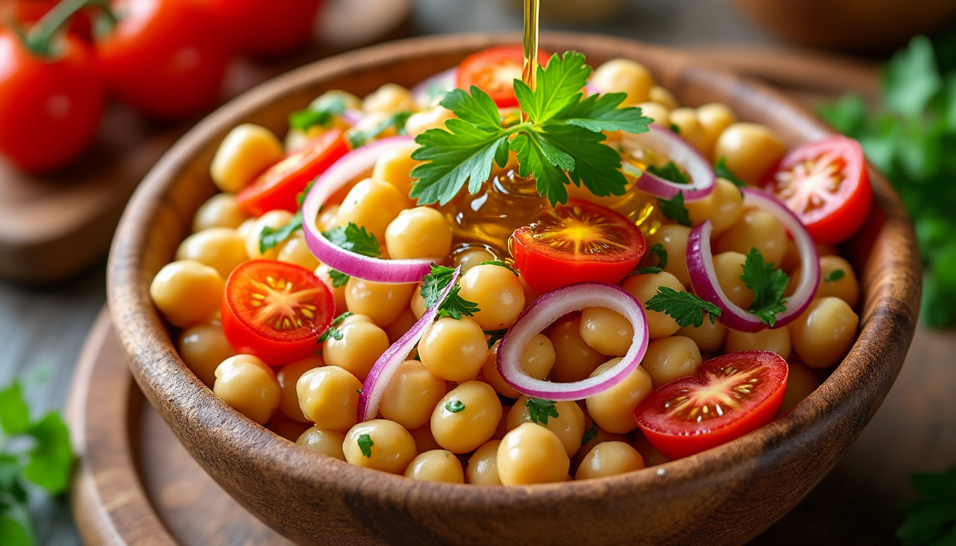 découvrez nos astuces simples et délicieuses pour préparer une salade de pois chiches, tomates et oignons halal. un mélange frais et savoureux, idéal pour vos repas estivaux ou vos pique-niques. suivez nos conseils pour rehausser les saveurs et impressionner vos convives avec ce plat nourrissant et rapide à réaliser.