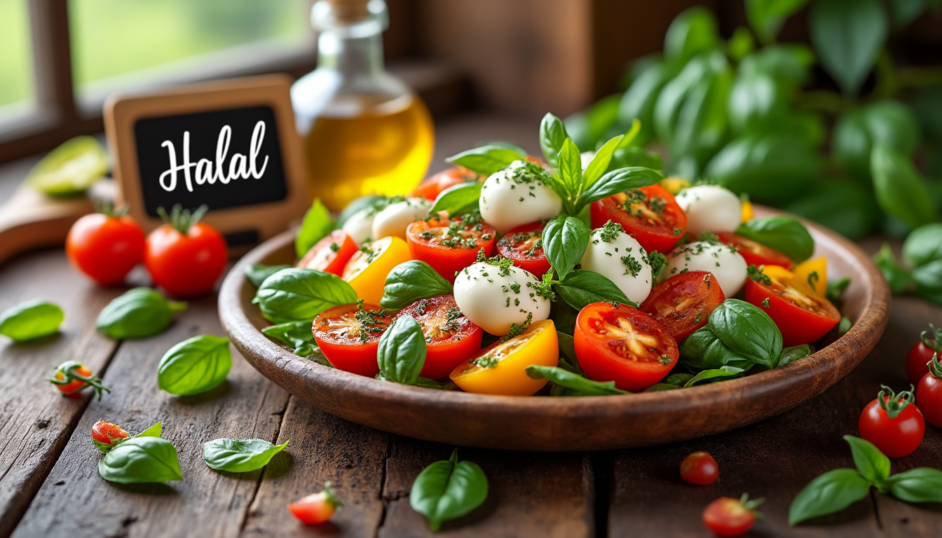 découvrez nos astuces pour préparer une délicieuse salade de tomates, basilic et mozzarella halal. un mélange savoureux qui met en valeur la fraîcheur des ingrédients, parfait pour vos repas d'été ou vos occasions spéciales. suivez nos conseils pour un plat coloré et goûteux qui ravira vos invités !