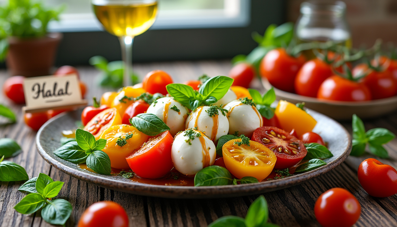 découvrez nos astuces pour préparer une délicieuse salade de tomates, basilic et mozzarella halal. alliez fraîcheur et saveurs méditerranéennes dans votre assiette grâce à des ingrédients de qualité et des conseils pratiques pour sublimer ce classique de la cuisine.