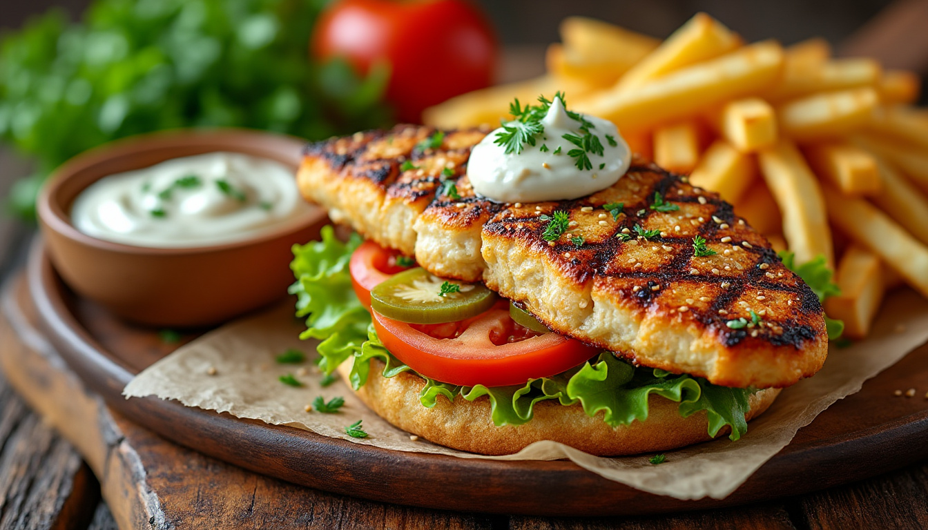 découvrez notre savoureuse recette de burger de poisson grillé aux herbes halal. cette préparation allie fraîcheur et goût, parfaite pour un repas léger et délicieux. idéal pour les amateurs de fruits de mer et ceux qui cherchent une alternative halal aux burgers traditionnels.
