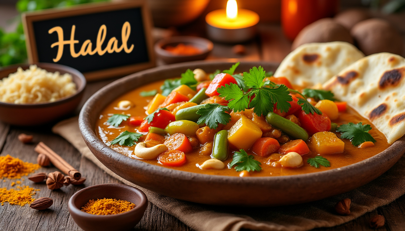 découvrez notre délicieuse recette de curry de légumes aux noix de cajou halal, un plat savoureux et sain qui comblera vos envies de cuisine réconfortante. idéal pour un repas en famille ou entre amis, ce curry coloré allie des légumes frais à des épices envoûtantes et des noix de cajou croquantes. facile à préparer, il saura ravir les papilles de tous les gourmets !