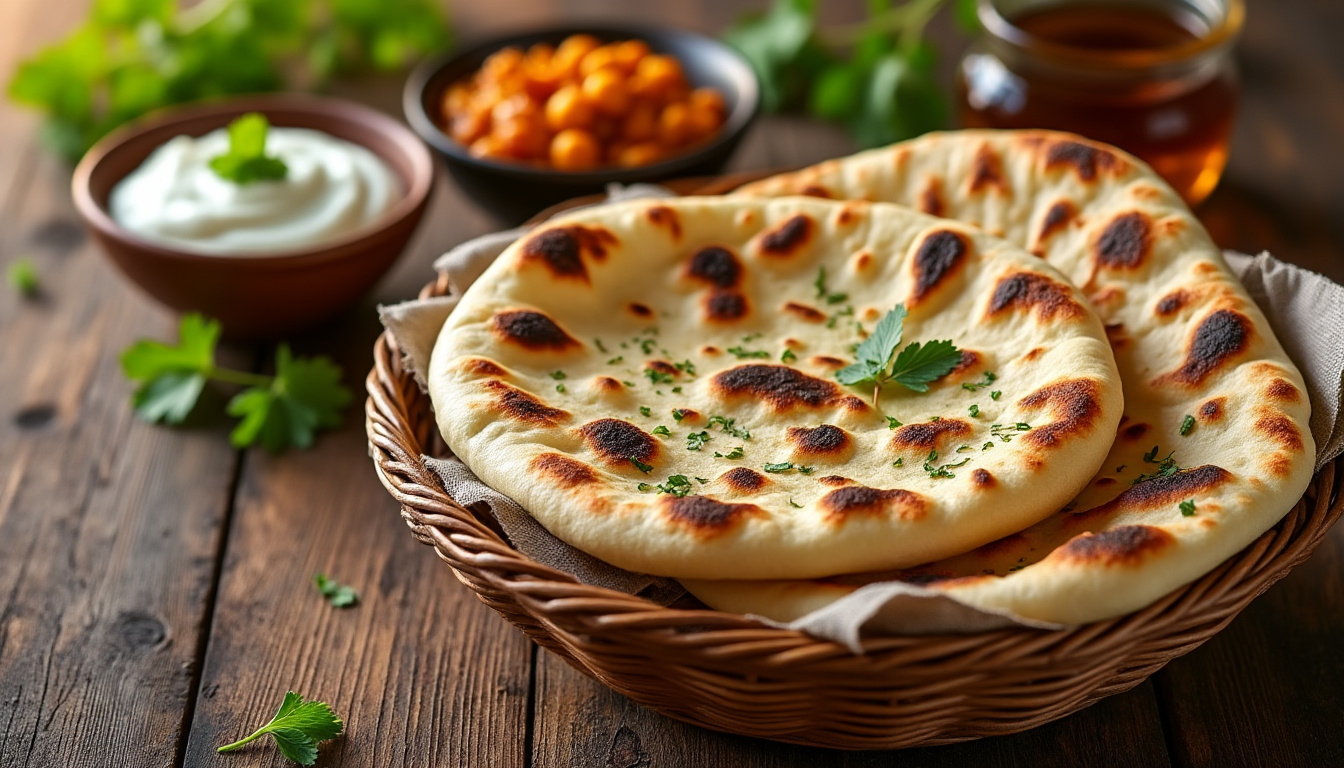 découvrez notre délicieuse recette de pain naan maison halal, facile à réaliser et parfaite pour accompagner vos plats préférés. savourez des naans moelleux et parfumés, faits avec des ingrédients simples et naturels. idéal pour vos repas en famille ou entre amis !