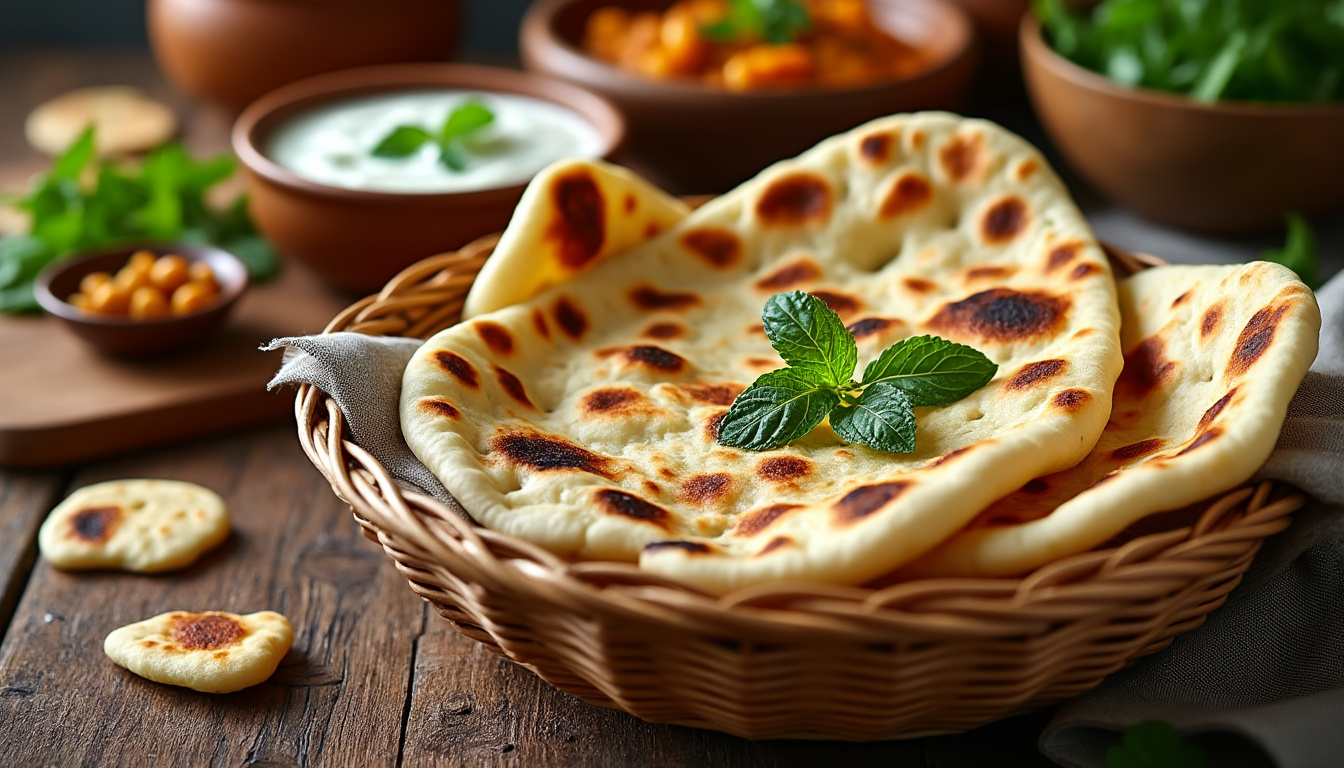 découvrez notre délicieuse recette de pain naan maison halal, facile à réaliser et idéal pour accompagner vos plats favoris. savourez ce pain moelleux et parfumé, parfait pour un repas convivial. essayez-le dès aujourd'hui !