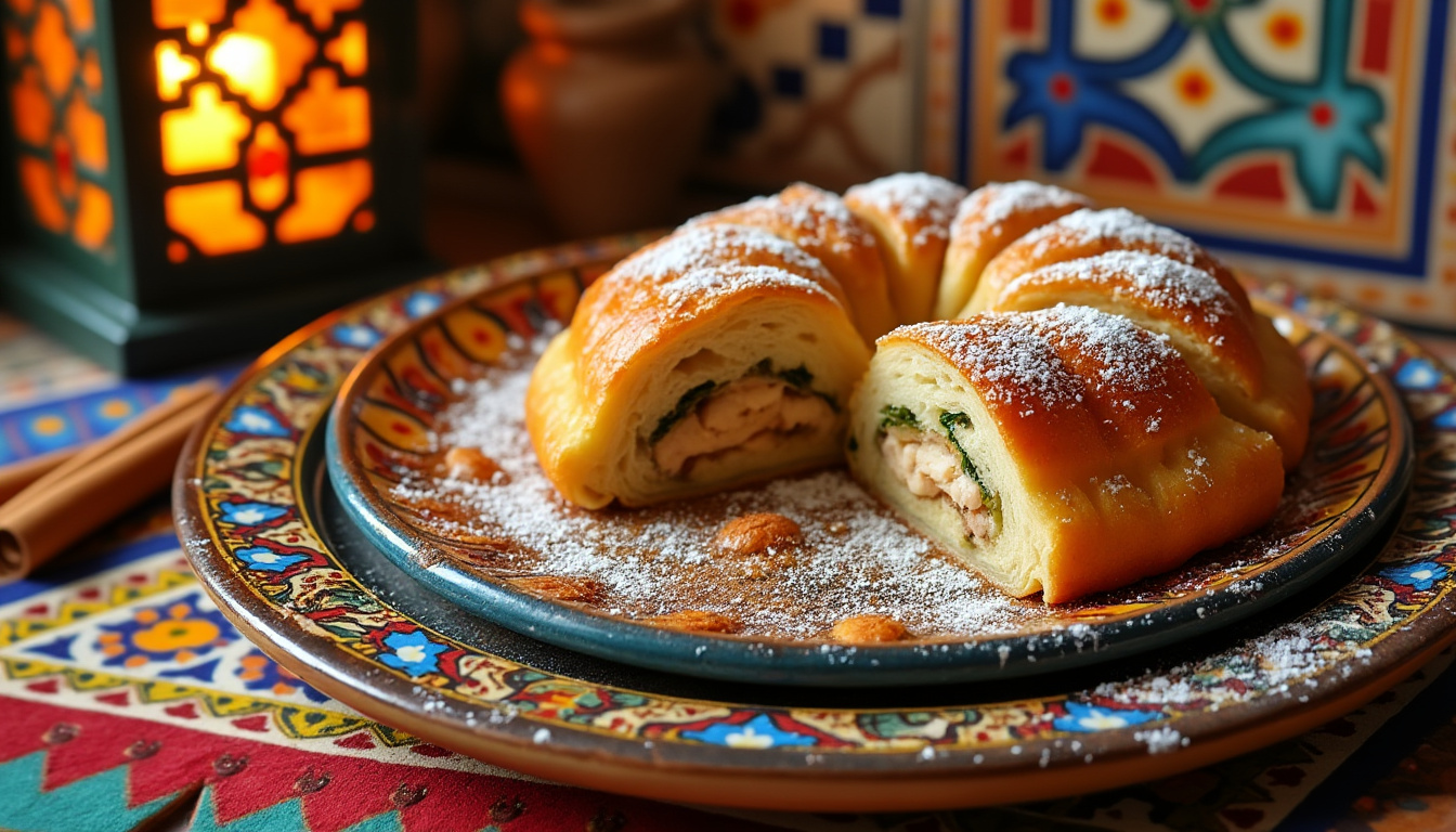 découvrez notre délicieuse recette de pastilla au poulet halal, un plat traditionnel marocain mêlant saveurs sucrées et salées. idéale pour vos repas festifs ou en famille, cette recette vous guide étape par étape pour préparer une pastilla croustillante et savoureuse qui ravira vos convives.