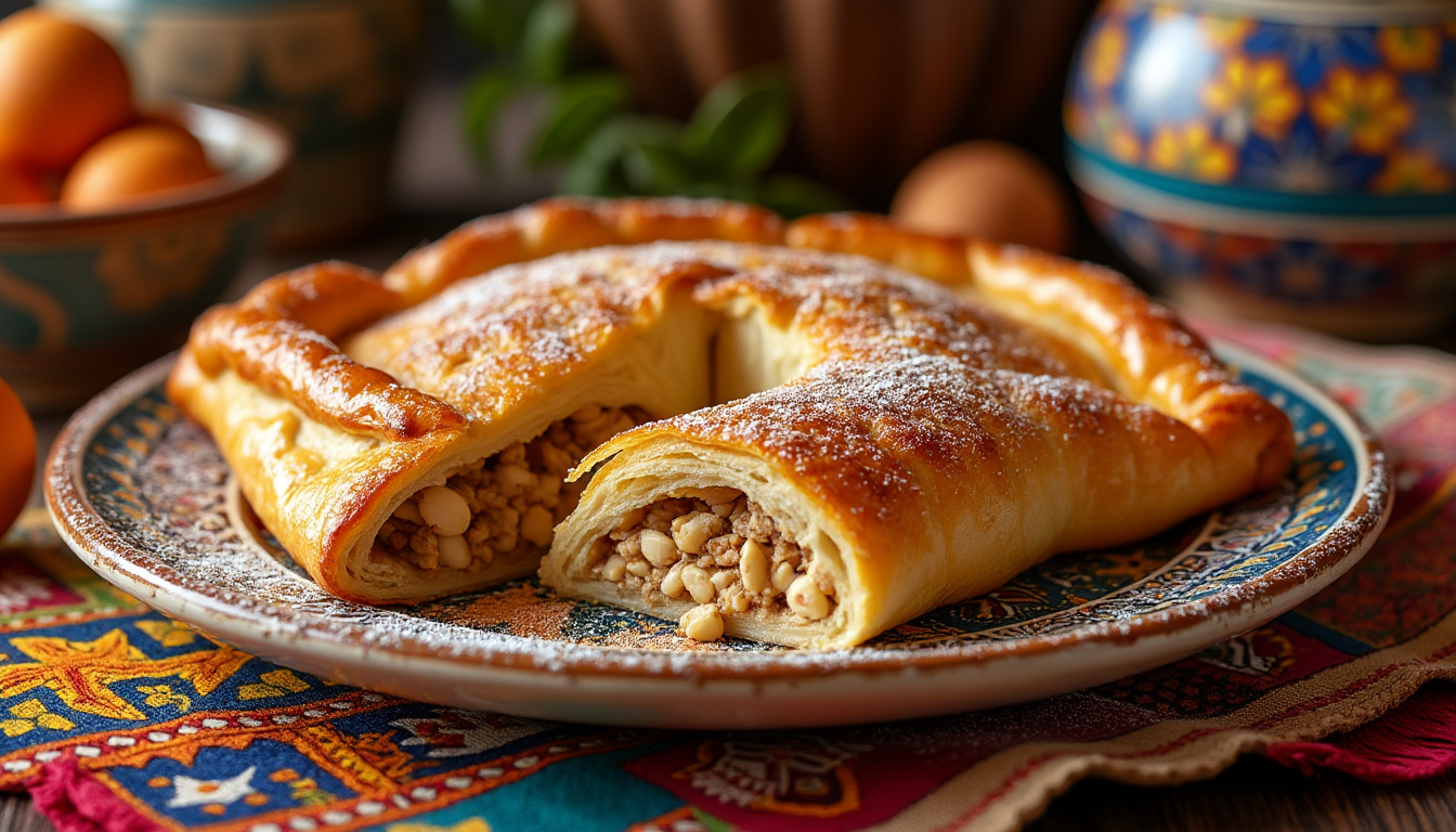 découvrez notre délicieuse recette de pastilla au poulet halal, un plat traditionnel marocain alliant saveurs épicées et textures croustillantes. parfaite pour vos repas festifs, cette spécialité ravira vos invités avec ses couches de pâte délicate, sa farce savoureuse et son parfum envoûtant.