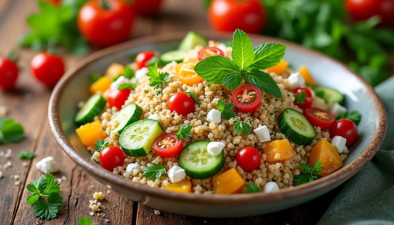 découvrez une délicieuse recette de salade de quinoa halal aux herbes, parfaite pour un repas sain et savoureux. cette salade colorée allie le croquant du quinoa à la fraîcheur des herbes, idéale pour un repas léger ou un accompagnement. suivez nos étapes simples pour ravir vos papilles!