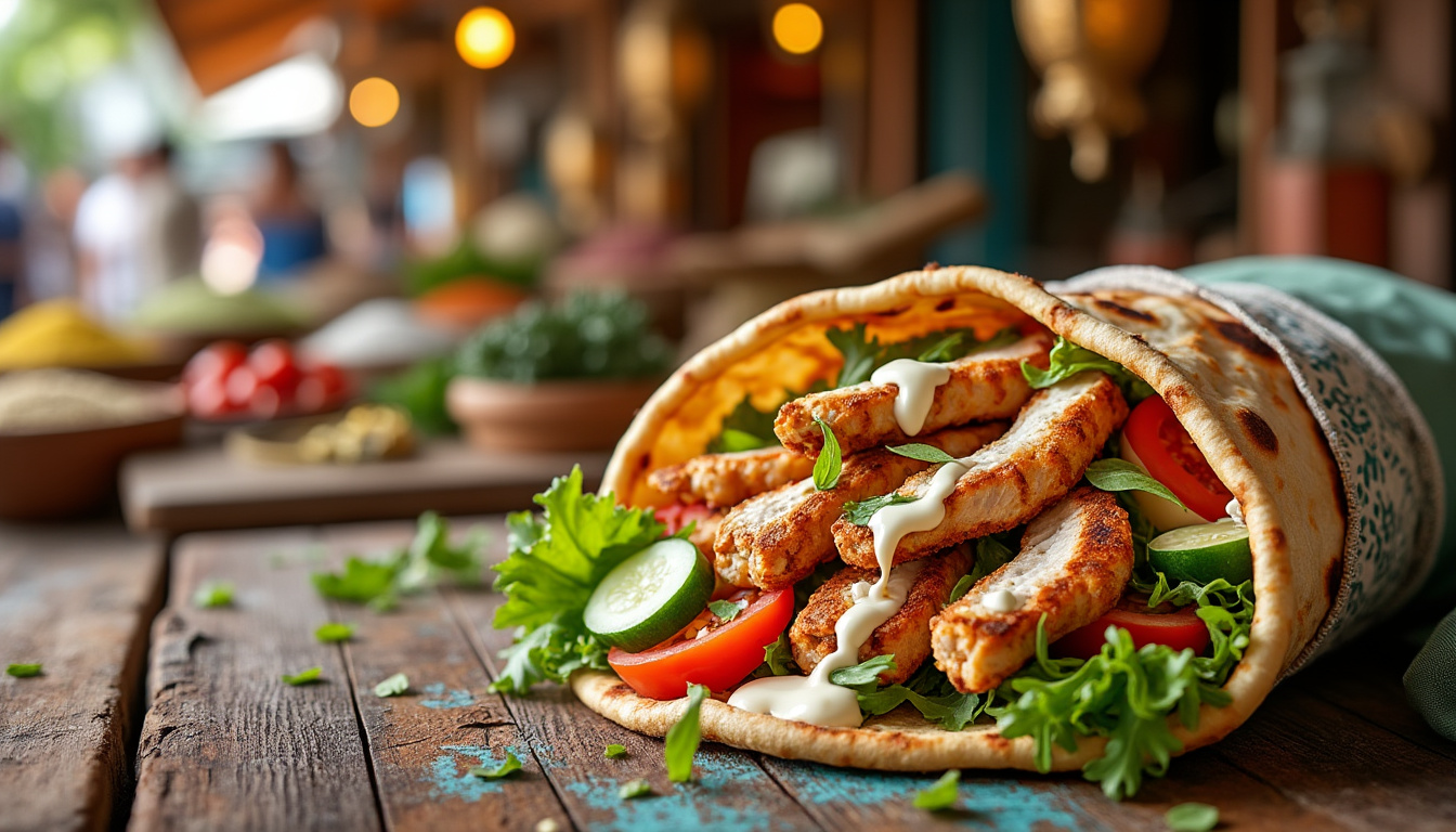 découvrez notre délicieuse recette de shawarma de poulet halal, un plat savoureux et facile à préparer. idéal pour un repas convivial, ce shawarma saura ravir vos papilles avec ses épices authentiques et sa tender viande de poulet. suivez nos étapes simples pour un résultat digne des meilleures échoppes !