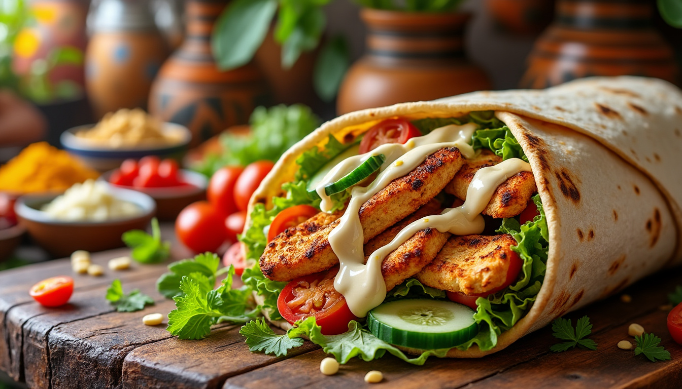 découvrez notre délicieuse recette de shawarma de poulet halal, facile à préparer et pleine de saveurs. parfaite pour un repas convivial, cette recette vous transportera au cœur des traditions culinaires orientales. idéale pour tous les amoureux de cuisine exotique!