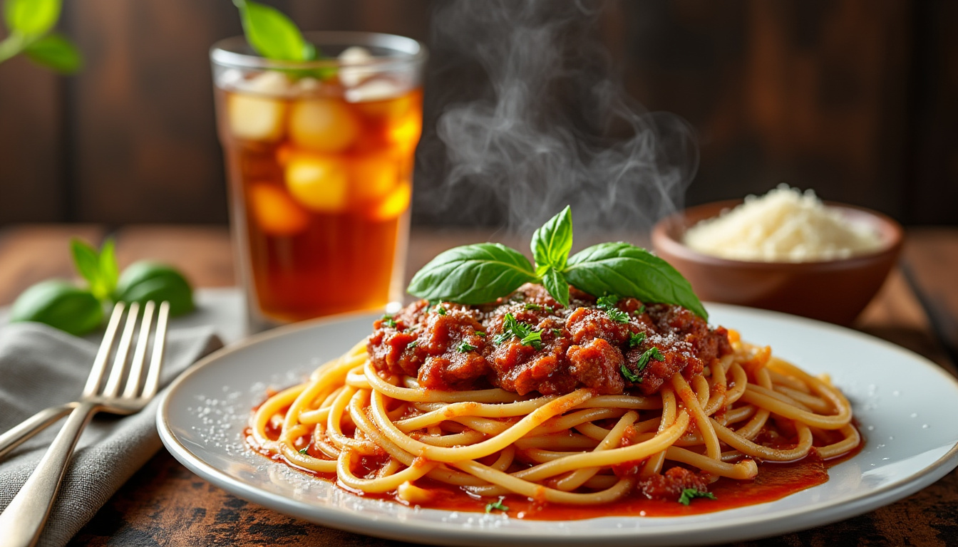 découvrez notre délicieuse recette de spaghetti bolognaise halal, savamment préparée avec des ingrédients frais et savoureux. parfaite pour un repas en famille ou entre amis, cette recette allie tradition et adaptations halal pour un plat réconfortant à partager.