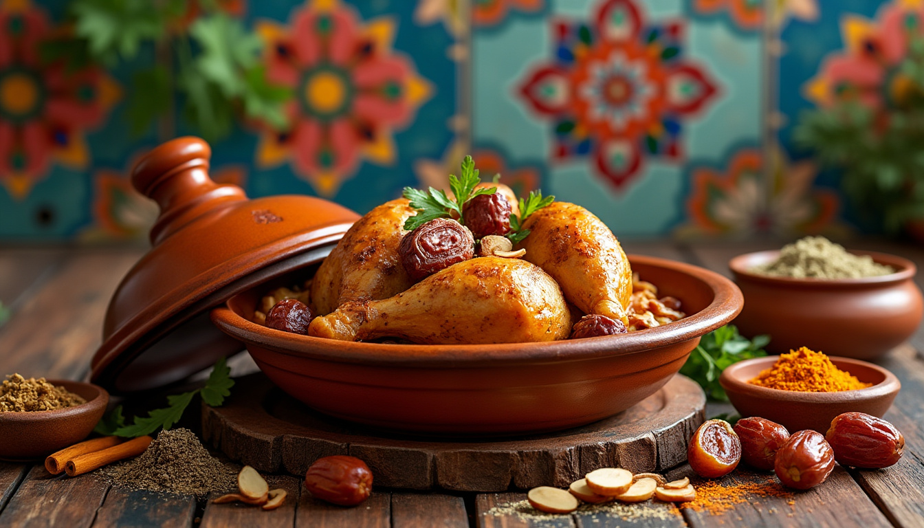 découvrez notre délicieuse recette de tajine de dinde aux dattes et amandes halal. un plat savoureux qui allie tendreté de la viande et douceur des fruits secs, parfait pour vos repas en famille ou entre amis.