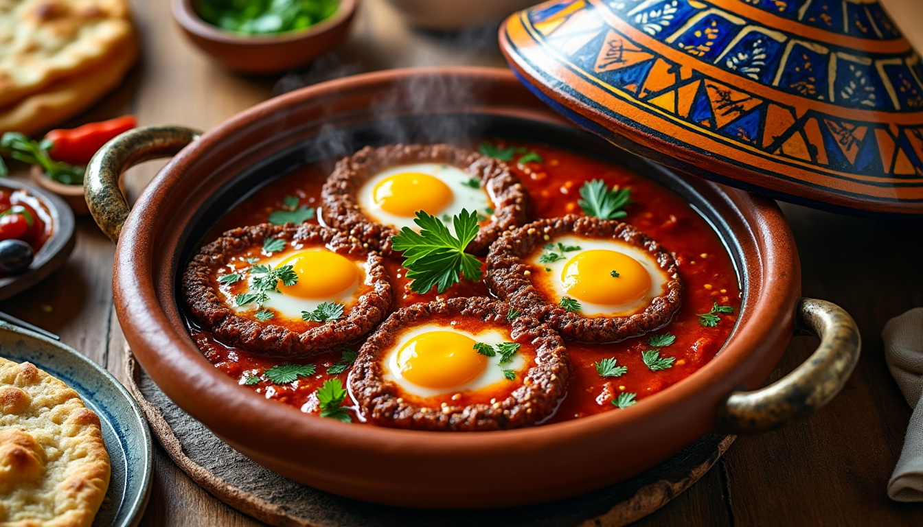 découvrez une délicieuse recette de tajine de kefta halal aux œufs, alliant saveurs épicées et textures fondantes. parfait pour un repas convivial, ce plat traditionnel marocain saura ravir vos papilles. suivez nos étapes simples pour préparer ce mets savoureux qui égayera vos dîners en famille ou entre amis.