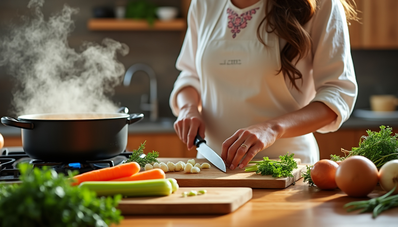 découvrez notre astuce facile et rapide pour préparer un délicieux bouillon de légumes halal. idéal pour rehausser vos plats, ce bouillon savoureux est fait avec des ingrédients frais et respectueux des normes halal. suivez nos conseils et savourez une base de cuisine saine et gourmande.