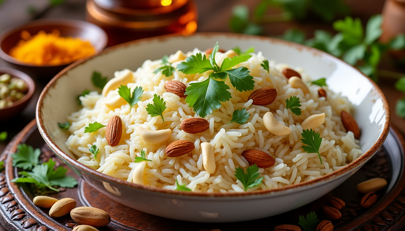 découvrez notre astuce facile pour préparer un délicieux riz basmati aux noix, un plat halal savoureux qui ravira vos convives. idéal pour accompagner vos repas, cette recette simple vous guidera pas à pas pour réussir votre plat.