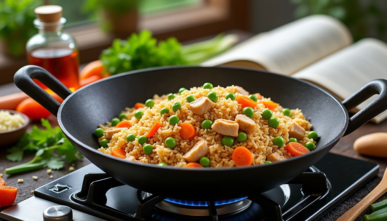 découvrez notre délicieuse astuce pour préparer un riz frit halal savoureux et rapide, parfait pour régaler vos amis et votre famille. suivez nos conseils simples pour un plat qui allie goût et respect des traditions halal.