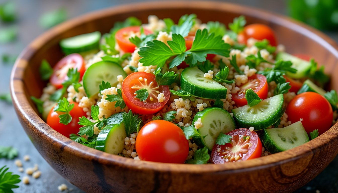 découvrez notre astuce pour préparer un délicieux taboulé frais halal, alliant des ingrédients de qualité et des saveurs authentiques. idéal pour vos repas entre amis ou en famille, ce plat léger et coloré ravira vos papilles !