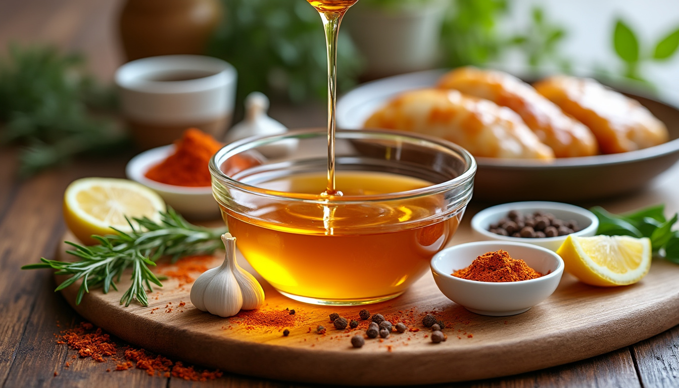 découvrez notre astuce simple et délicieuse pour préparer une marinade au miel halal. transformez vos plats avec cette recette savoureuse qui rehaussera vos viandes et légumes grâce à l'alliance parfaite du miel et des épices. parfaite pour vos barbecues et plats mijotés !