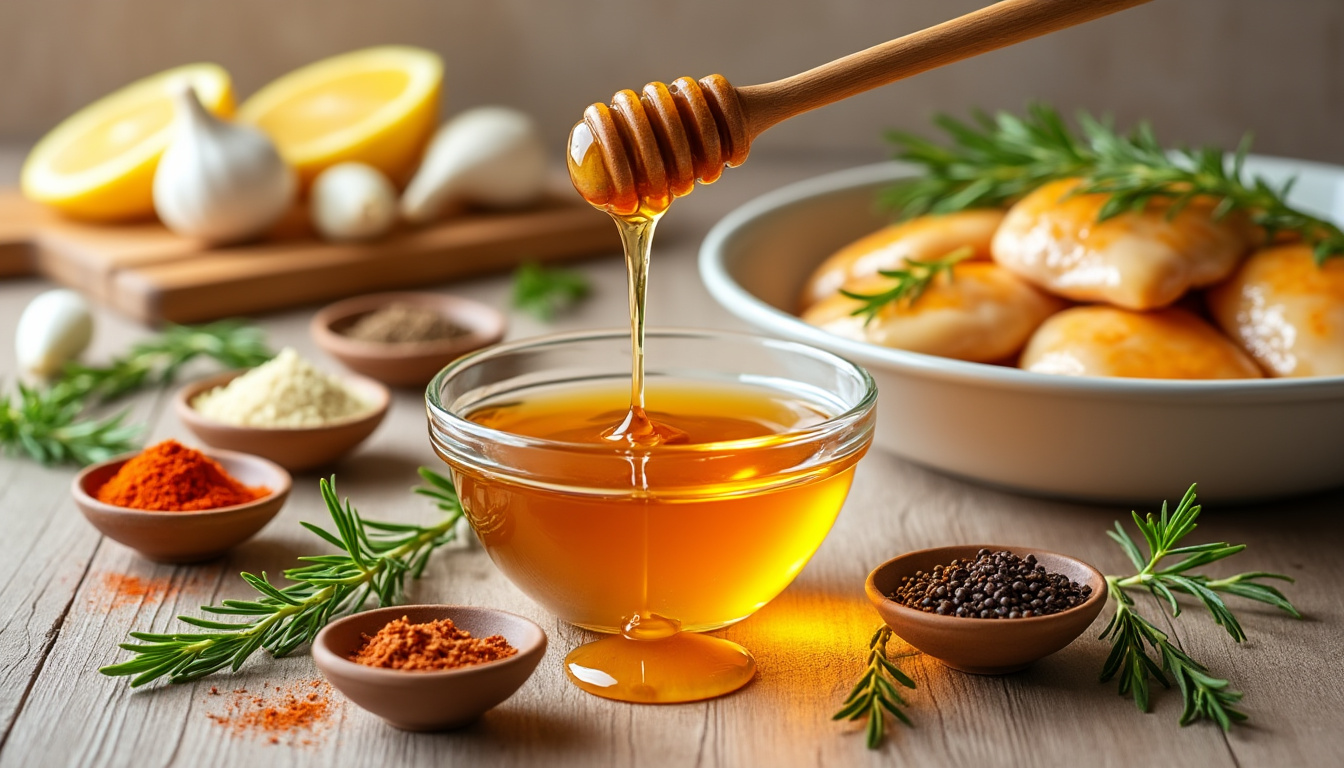 découvrez nos astuces pour préparer une délicieuse marinade au miel halal qui rehaussera vos viandes et légumes. facile à réaliser, elle ajoutera une touche sucrée et savoureuse à vos plats. parfaite pour des repas en famille ou entre amis!
