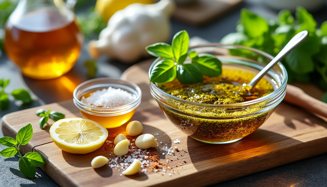 découvrez notre astuce simple et rapide pour préparer une délicieuse vinaigrette maison halal. éveillez vos plats avec des ingrédients frais et savoureux, tout en respectant vos convictions alimentaires. parfait pour accompagner salades, viandes et poissons, cette recette facile ravira vos papilles !