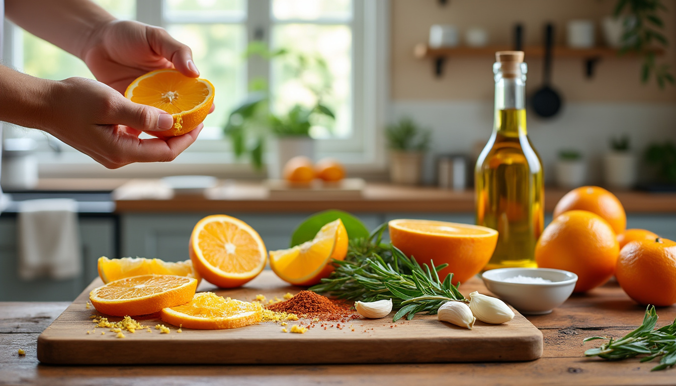 découvrez notre recette simple et savoureuse pour réaliser une marinade à l'orange halal, parfaite pour sublimer vos viandes et légumes. idéale pour vos barbecues et repas en famille, cette astuce met en valeur des saveurs fraßches et vitaminées.