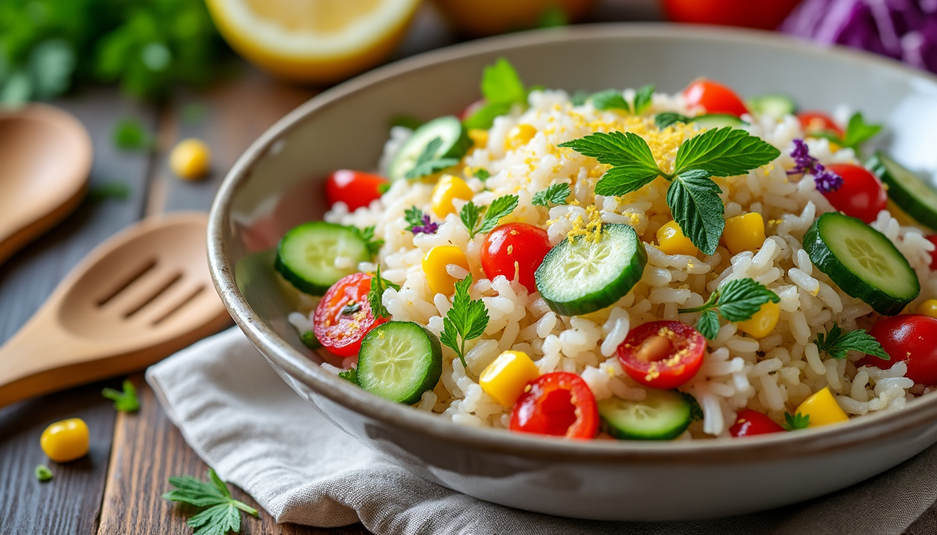 découvrez nos astuces pour préparer une délicieuse salade de riz aux légumes halal. simple et rapide, cette recette saura ravir vos papilles avec des ingrédients frais et savoureux. parfaite pour un repas équilibré ou un pique-nique, elle allie santé et gourmandise !