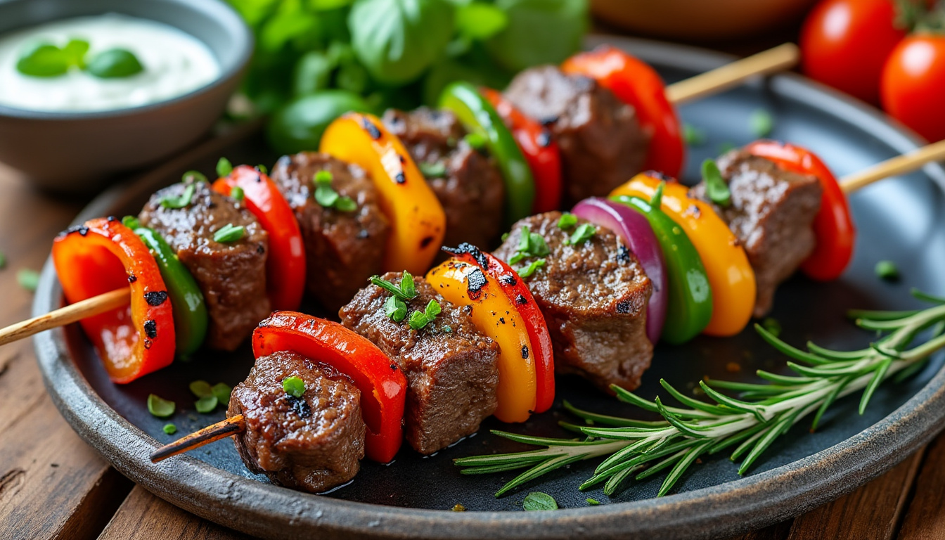 découvrez notre délicieuse recette de brochettes d'agneau au romarin halal. parfaites pour un barbecue ou un dîner, ces brochettes savoureuses marient la tendreté de l'agneau avec l'arôme frais du romarin. idéales pour régaler vos invités!