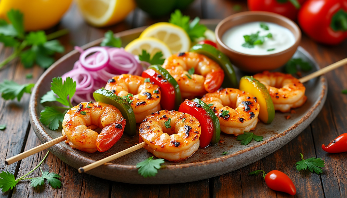découvrez une délicieuse recette de brochettes de crevettes halal, parfaite pour vos barbecues et repas en plein air. faciles à préparer, ces brochettes allient saveurs marines et épices pour une explosion de goût à chaque bouchée.