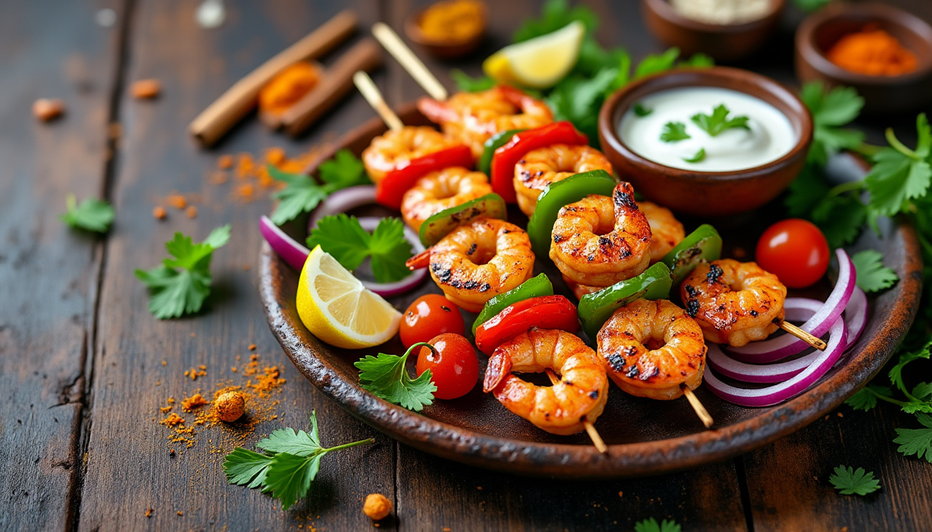 découvrez notre délicieuse recette de brochettes de crevettes halal, parfaite pour vos barbecues et repas estivaux. savourez des crevettes marinées aux épices, grillées à la perfection pour un plat savoureux et convivial.