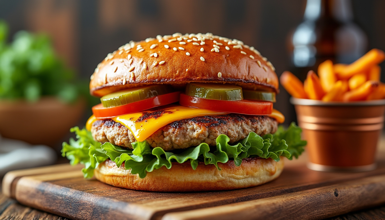 découvrez notre délicieuse recette de burger de dinde halal, parfaite pour un repas savoureux et sain. facile à préparer, ce burger allie la tendreté de la dinde à des épices savoureuses. idéal pour les amateurs de cuisine gourmande et respectueuse des régimes halal. essayez-le dès aujourd'hui !