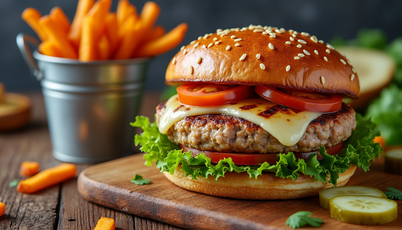 découvrez notre délicieuse recette de burger de dinde halal, parfaite pour un repas savoureux et équilibré. facile à préparer, ce burger allie tendreté de la viande, légumes frais et épices savoureuses pour une expérience culinaire inoubliable.