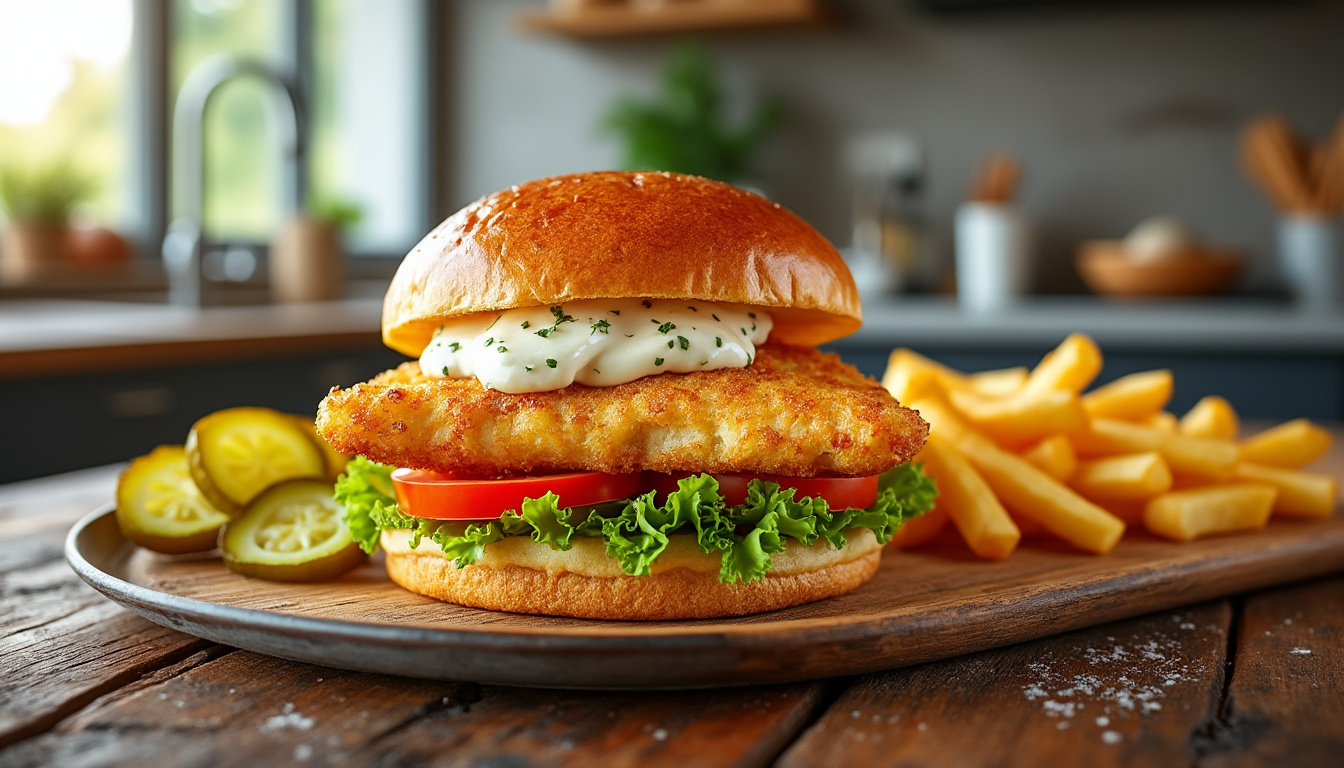 découvrez notre délicieuse recette de burger de poisson halal, alliant saveurs marines et respect des traditions culinaires. idéal pour un repas savoureux et sain, ce burger ravira vos papilles avec ses ingrédients frais et son assaisonnement parfait.