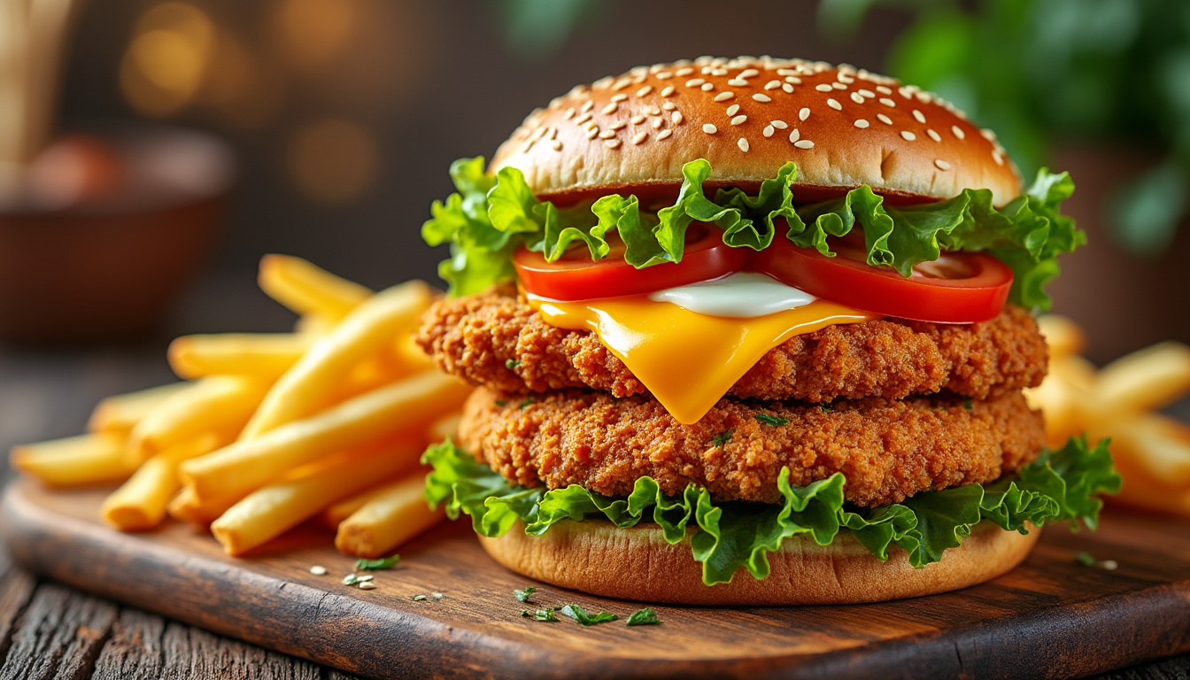 découvrez notre délicieuse recette de burger de poulet croustillant halal, idéale pour régaler vos invités ou vous faire plaisir. facile à préparer, ce burger allie croustillant et saveurs, tout en respectant vos choix alimentaires. suivez nos étapes simples et savourez un repas savoureux et gourmand!