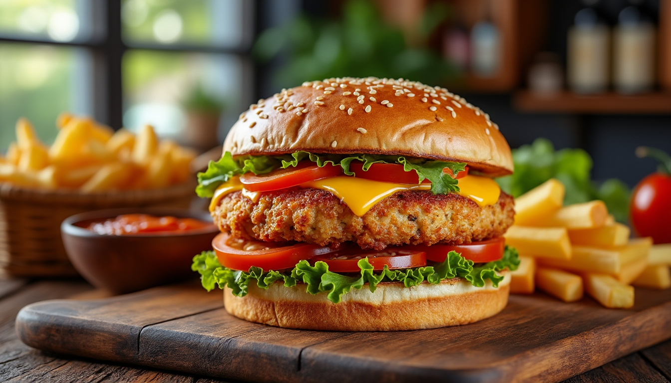 découvrez notre délicieuse recette de burger de poulet halal, facile à préparer et pleine de saveurs. parfait pour un repas entre amis ou en famille, ce burger savoureux allie tendreté du poulet et garnitures fraîcheurs. suivez nos étapes simples et régalez vos papilles !