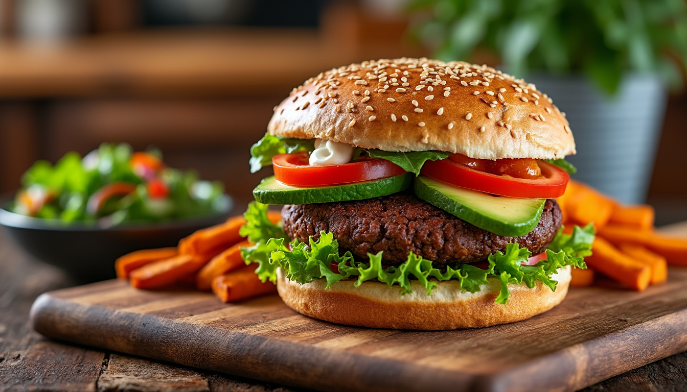 découvrez notre délicieuse recette de burger végétarien aux haricots noirs, parfaitement halal. savourez un mélange savoureux et équilibré, idéal pour les amateurs de cuisine saine et gourmande. facile à préparer, ce burger saura séduire tous les palais, que vous soyez végétarien ou simplement en quête de nouvelles saveurs.