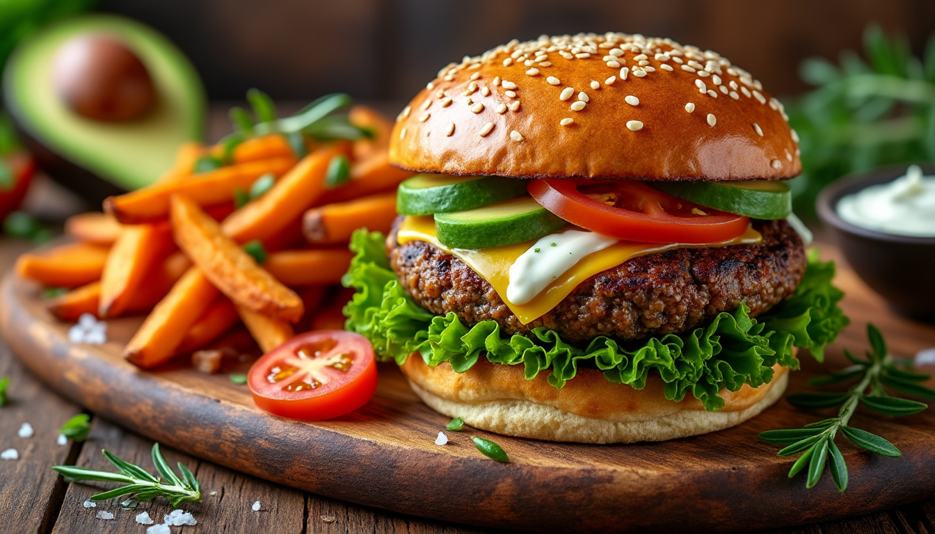 découvrez notre délicieuse recette de burger végétarien halal, alliant saveurs authentiques et ingrédients frais. parfait pour un repas savoureux et respectueux de vos choix alimentaires, à déguster en famille ou entre amis.