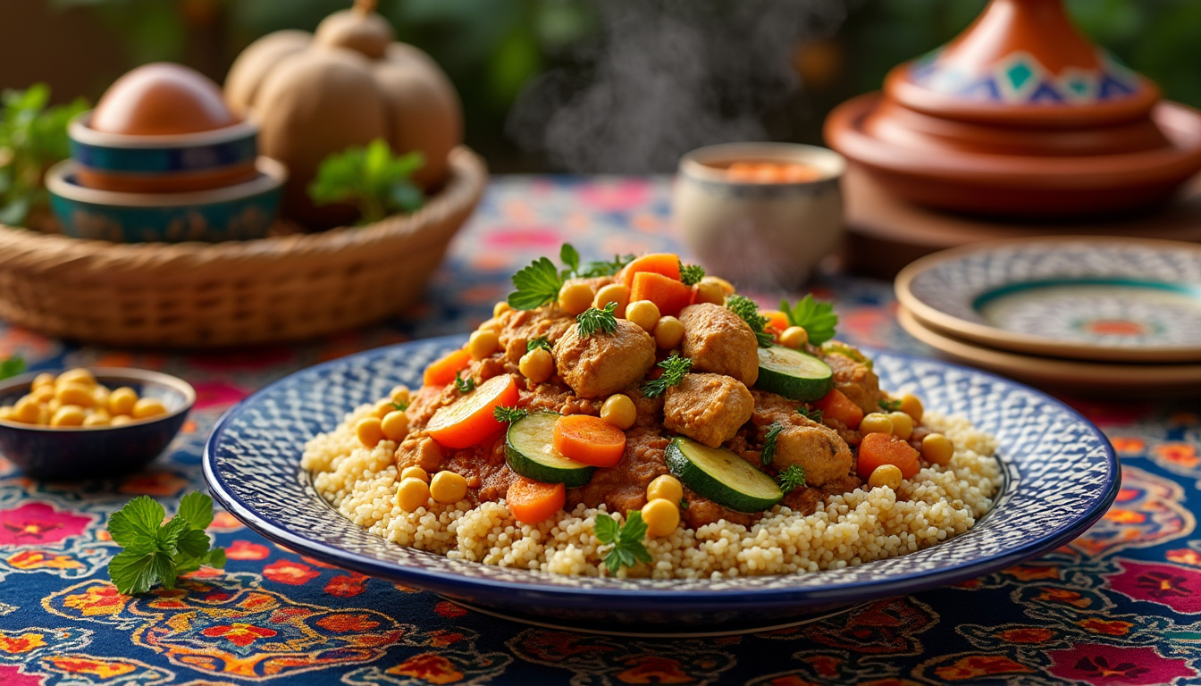 découvrez une délicieuse recette de couscous au poulet halal, offrant une harmonie parfaite de saveurs et d'épices. idéale pour un repas en famille ou entre amis, cette préparation facile vous transportera au cœur des traditions culinaires. suivez nos étapes simples pour un plat convivial et savoureux qui ravira vos invités.