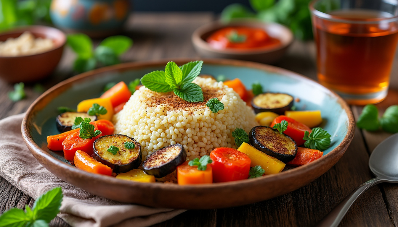 découvrez notre délicieuse recette de couscous aux légumes rôtis halal, un plat savoureux et nutritif qui ravira vos papilles. parfait pour un repas en famille ou entre amis, ce couscous coloré et parfumé promet une expérience culinaire inoubliable. suivez nos étapes simples pour réaliser ce mets traditionnel en un rien de temps.