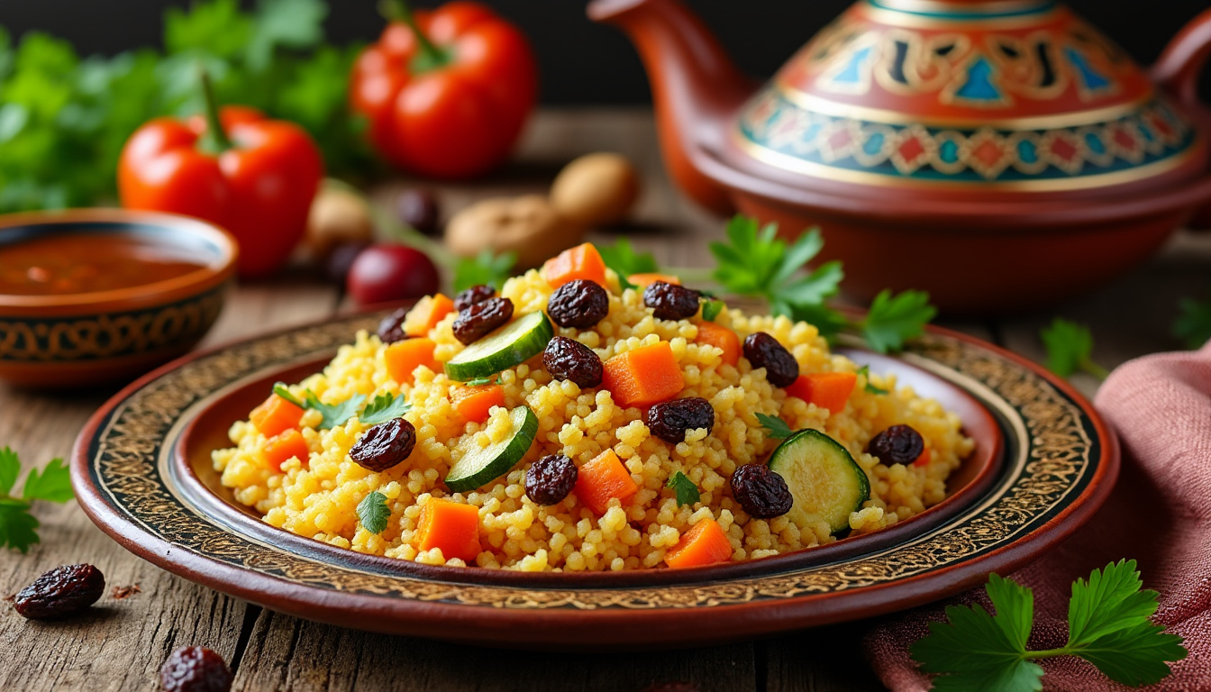 découvrez notre délicieuse recette de couscous aux raisins secs halal, parfaite pour un repas convivial. savourez ce plat riche en saveurs et en textures, alliant le moelleux du couscous et la douceur des raisins secs pour un voyage culinaire inoubliable.