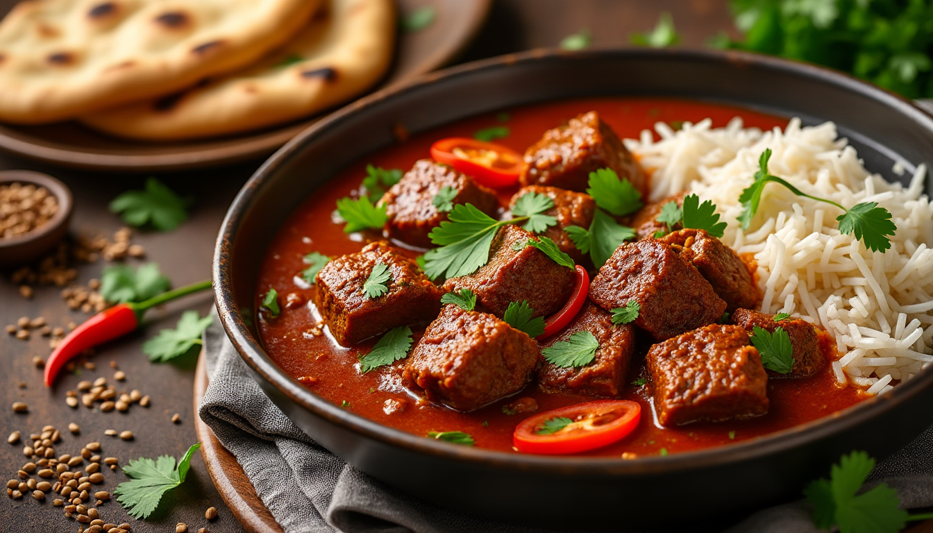 découvrez une délicieuse recette de curry de bœuf halal, savamment épicée et réconfortante. parfaite pour un repas en famille, cette préparation allie tendreté de la viande et arômes envoûtants. suivez nos étapes simples pour réaliser ce plat savoureux qui ravira les papilles de vos convives.