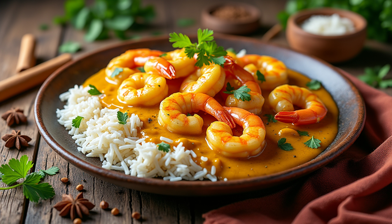 découvrez notre délicieuse recette de curry de crevettes halal, facile à préparer et pleine de saveurs exotiques. idéale pour tous les amoureux de la cuisine, ce plat savoureux saura ravir vos papilles et élever vos repas à un niveau supérieur. parfait pour les dîners en famille ou entre amis !