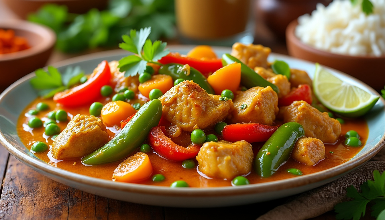 découvrez notre délicieuse recette de curry de dinde aux légumes halal, parfaite pour régaler vos proches. facile à préparer, ce plat savoureux allie des morceaux de dinde tendre à des légumes frais, le tout relevé d'épices exotiques. idéal pour un repas convivial ou un dîner en famille, cet équilibre entre saveurs et nutrition saura séduire tous les palais.
