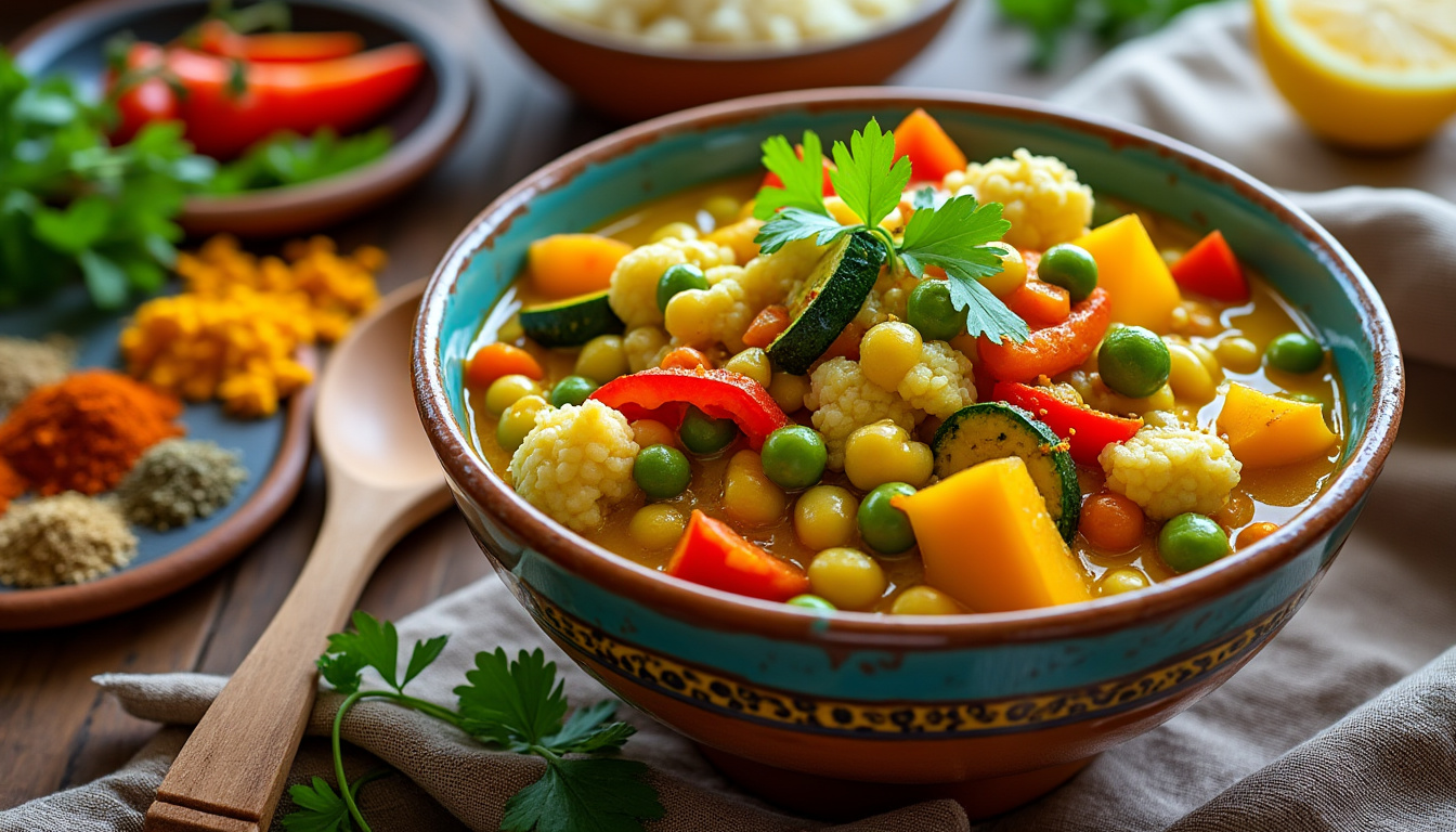 découvrez notre délicieuse recette de curry de légumes aux pois cassés halal, un plat savoureux et réconfortant, parfait pour vos repas en famille. avec des ingrédients frais et épicés, cette recette facile à réaliser saura ravir vos papilles tout en respectant vos convictions alimentaires.