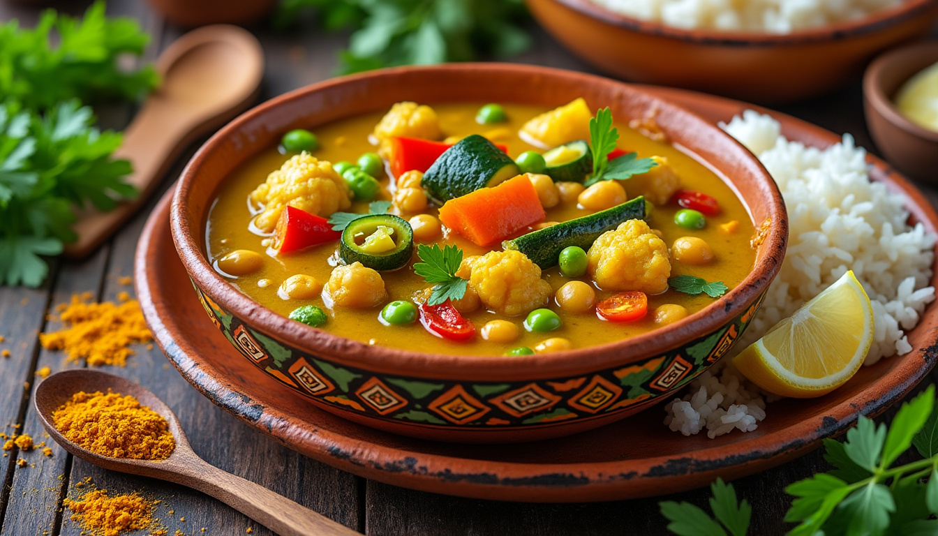 découvrez notre délicieuse recette de curry de légumes aux pois cassés halal. parfaite pour un repas équilibré et savoureux, cette recette facile à réaliser met en avant des légumes frais et des épices aromatiques. idéale pour toute la famille, elle ravira les amateurs de cuisine végétale.