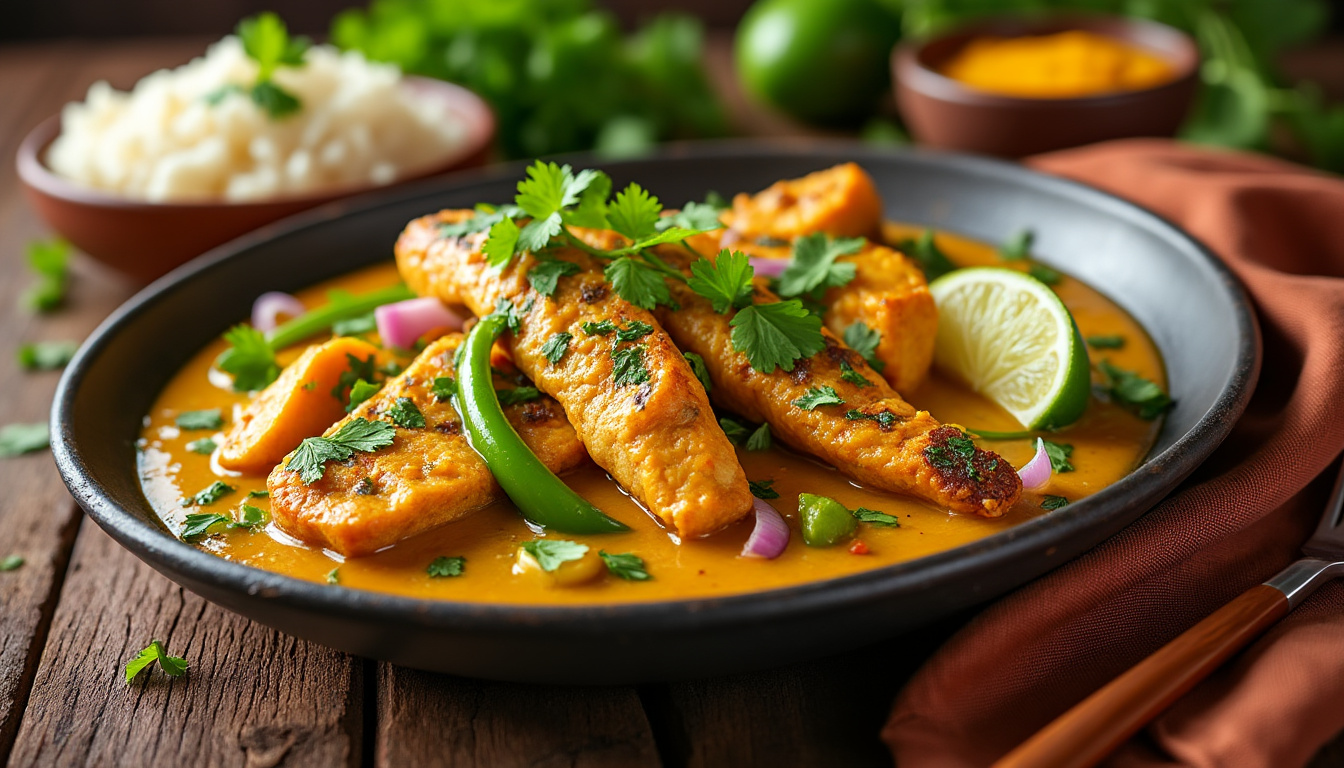 découvrez cette délicieuse recette de curry de poisson halal, un plat savoureux qui allie épices et fraîcheur marine. parfait pour éveiller vos papilles et impressionner vos convives, ce curry est facile à préparer et idéal pour un repas convivial en famille ou entre amis.