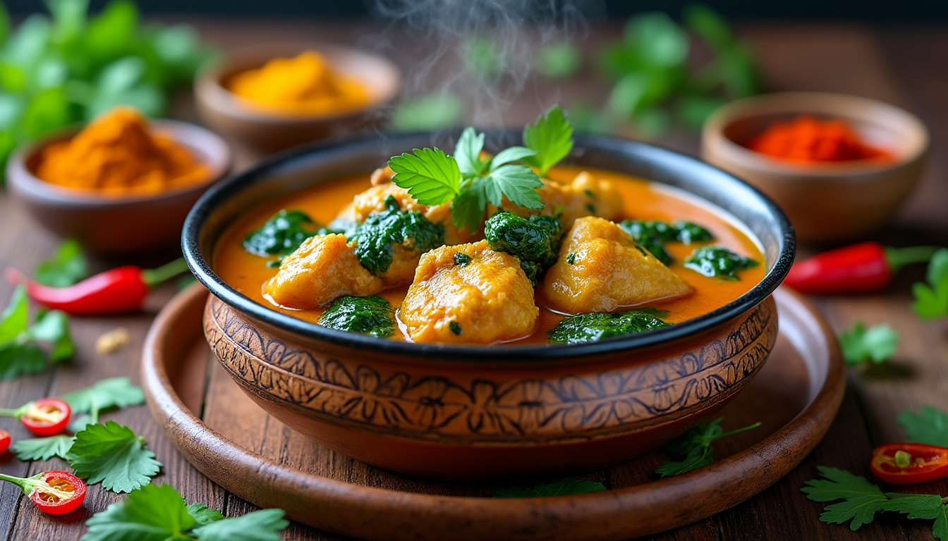 découvrez notre délicieuse recette de curry de poulet aux épinards halal, alliant saveurs aromatiques et ingrédients sains pour un plat réconfortant et savoureux. parfait pour toute occasion, ce curry ravira vos papilles et celles de vos invités.