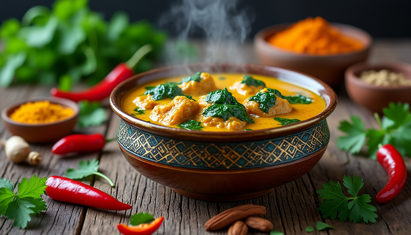 découvrez une délicieuse recette de curry de poulet aux épinards halal, alliant saveurs exotiques et ingrédients frais. parfait pour un repas réconfortant et plein de santé, ce plat est facile à préparer et ravira vos convives.