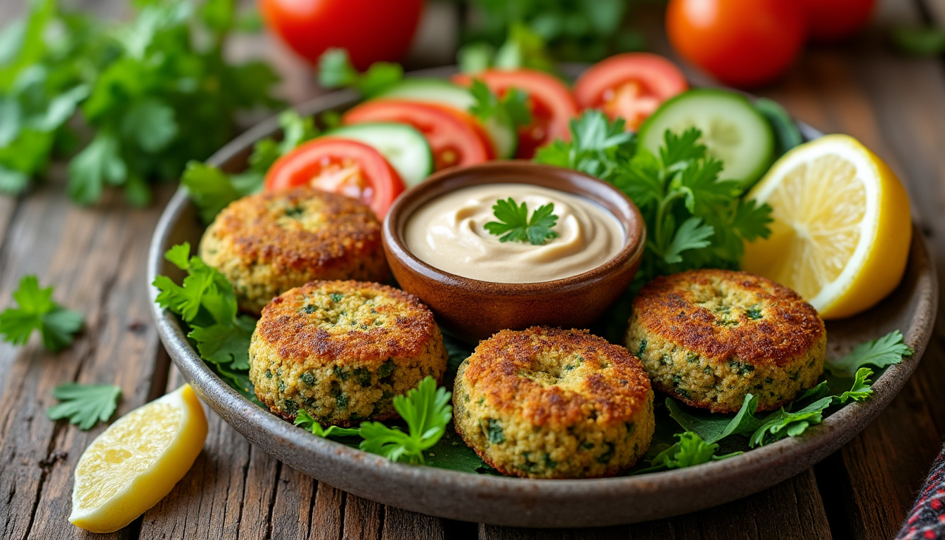 découvrez notre délicieuse recette de falafels au four halal, alliant saveurs authentiques et préparation légère. parfaite pour un repas sain et savoureux, ces falafels croustillants aux pois chiches sont accompagnés d'une sauce tahini irrésistible, idéaux pour vos soirées entre amis ou vos repas familiaux.