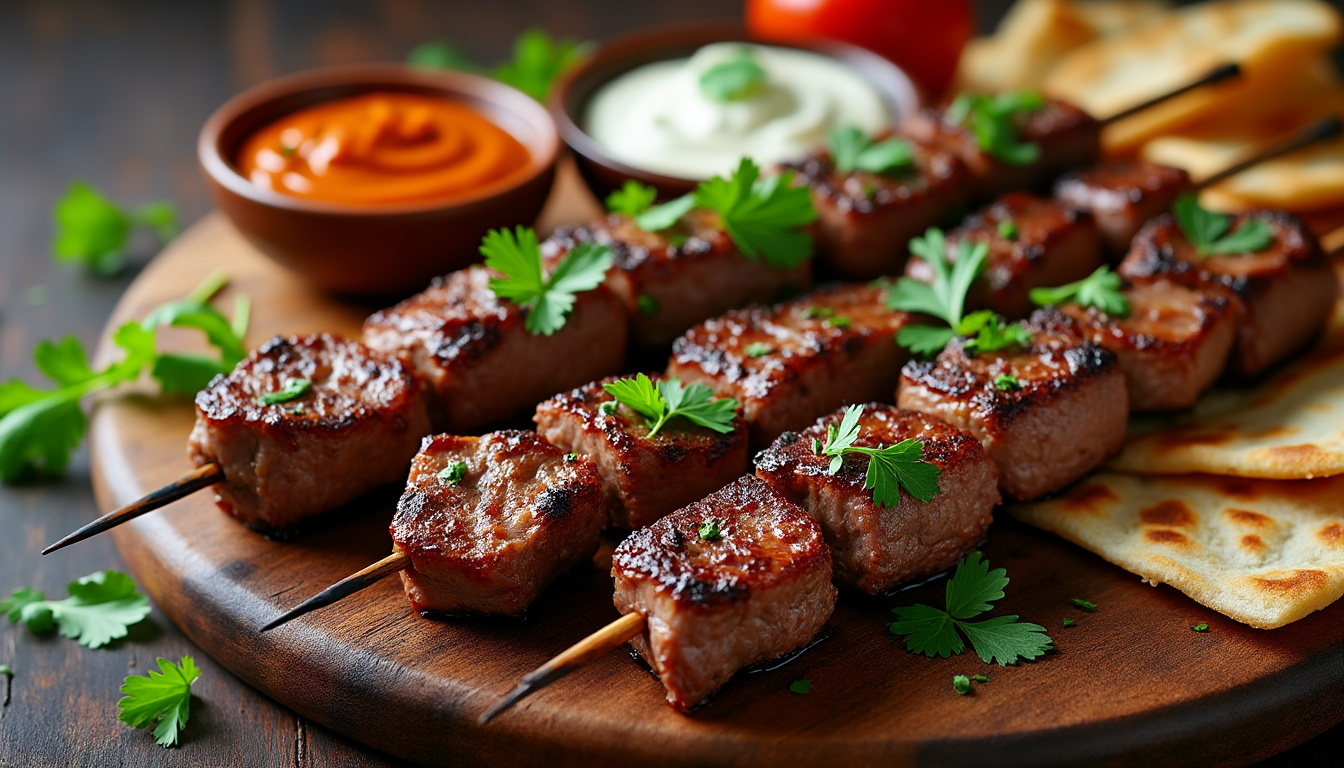 découvrez notre délicieuse recette de kebab d'agneau halal, alliant saveurs authentiques et ingrédients de qualité. idéal pour un repas convivial, ce plat savoureux ravira vos papilles et celles de vos invités. suivez nos étapes simples pour réaliser ce délice à la maison.