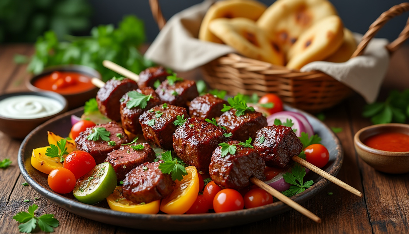 découvrez notre délicieuse recette de kebab d'agneau halal, alliant des épices savoureuses et une préparation facile pour un repas authentique. régalez vos proches avec ce plat plein de saveurs qui saura séduire tous les palais.