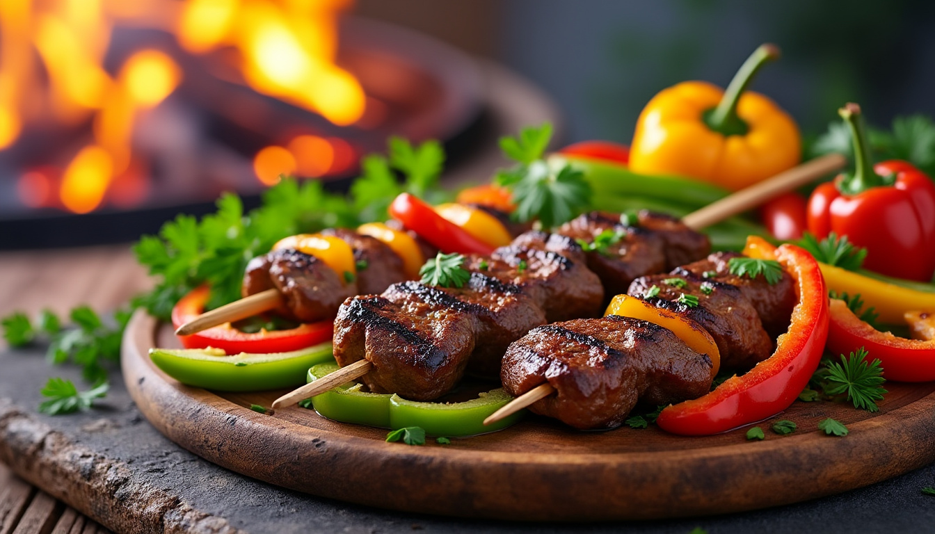 découvrez notre délicieuse recette de kebab de bœuf aux poivrons halal, alliant tendreté et saveurs authentiques. parfaite pour un repas convivial, cette recette facile à réaliser ravira les amateurs de cuisine orientale. suivez nos étapes simples pour préparer ce plat savoureux qui plaira à toute la famille.